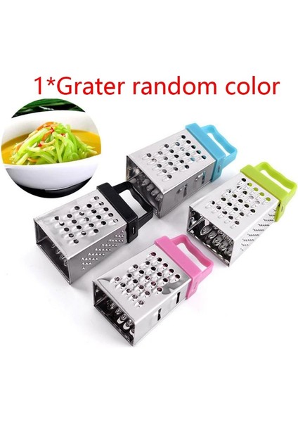No.1 Tarzı 1 Adet Paslanmaz Çelik Mini Dört Taraflı Rende Mutfak Mutfağı Sebze Meyve Rendesi Aracı Ev Pişirme Gadget'ı Rastgele Renk (Yurt Dışından)