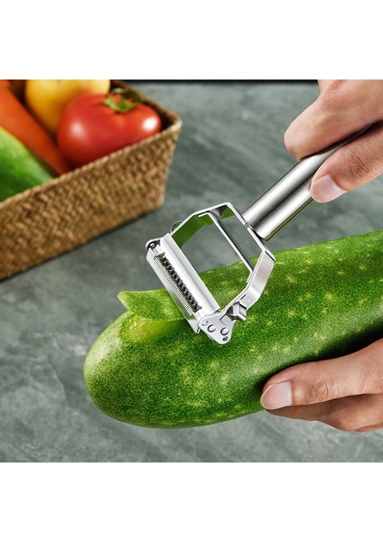 C Stili Meyve Sebze Soyucu Mutfak Gadget Çok Işlevli Julienne Patates Havuç Paslanmaz Çelik Dilimleme Rende Mutfak Aksesuarları (Yurt Dışından)