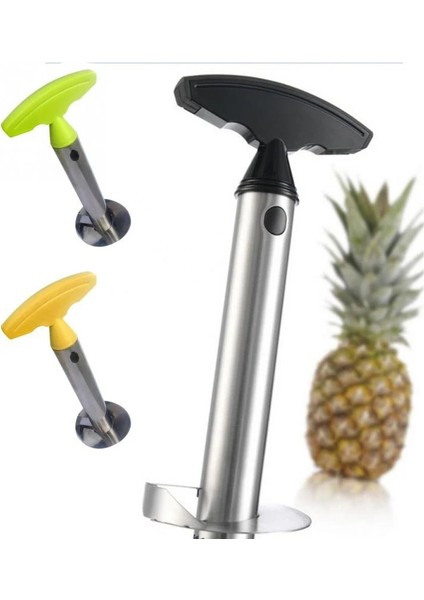 02SIYAH Toka Tarzı Paslanmaz Çelik Ananas Kesici Soyucu Meyve Tart Dilimleme Spiral Bıçak Manuel Ananas Kesme Makinesi Mutfak Pişirme Aletleri (Yurt Dışından)