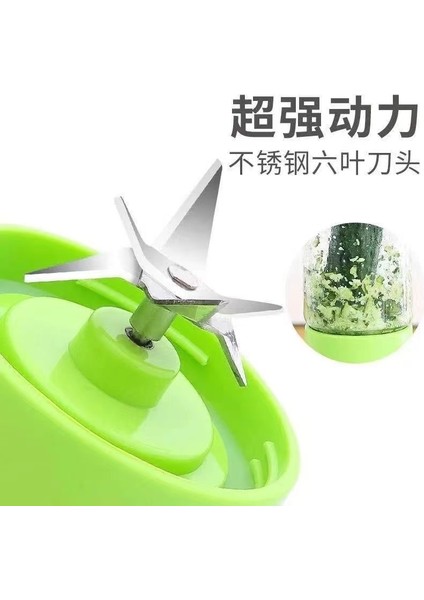 Mavi Stil 6 Bıçak Mini Taşınabilir Mikser Elektrikli Sıkacağı Makinesi USB Şarj Edilebilir Meyve Sıkacağı Bardak Ev Suyu Blender Meyve Mutfak Robotu (Yurt Dışından)