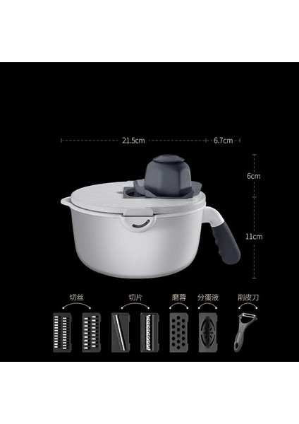 Gri Stil 9 Bir Sebze Kesici, Yıkama Havzası ile Ev Patates Parçalayıcı Turp Dilimleme Paslanmaz Çelik Parçalayıcı Rende (Yurt Dışından)