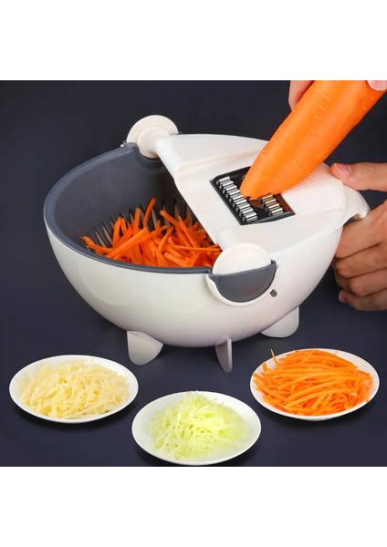 Gri Stil 9 Bir Sebze Kesici, Yıkama Havzası ile Ev Patates Parçalayıcı Turp Dilimleme Paslanmaz Çelik Parçalayıcı Rende (Yurt Dışından) fiyatları