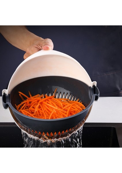 Gri Stil 9 Bir Sebze Kesici, Yıkama Havzası ile Ev Patates Parçalayıcı Turp Dilimleme Paslanmaz Çelik Parçalayıcı Rende (Yurt Dışından) fırsatları