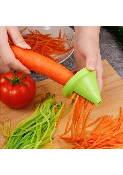 Kırmızı Stil 1 Adet Sebze Doğrayıcı Moda Mutfak Gadget Huni Sebze Salatalık Havuç Turp Salata Kesici Parçalama Bıçağı Spiral Cihaz (Yurt Dışından)