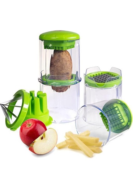 Yeşil Stil Çok Işlevli Dilimleme Patates Kızartması Sebze Kesici Patates Doğrayıcı Mutfak Gadget Hızlı Sebze Kesici Nicer Dicer Dropship (Yurt Dışından) modelleri