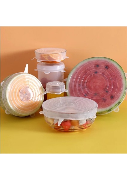 Mavi Stil 6 Adet Silikon Tencere Kapağı Evrensel Silikon Kapak Streç Tencere Kapakları Gıda Sarma Kase Pot Çanak Kapak Mutfak Aksesuarları (Yurt Dışından) fırsatları