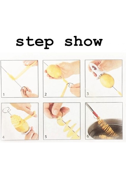 3 Adet Rastgele Stil Tring Döndür Patates Dilimleme Paslanmaz Çelik + Plastik Bükülmüş Patates Dilim Kesici Spiral Dıy Manuel Yaratıcı Mutfak Gadget'ı (Yurt Dışından) fırsatları