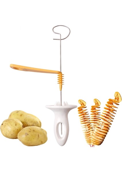 3 Adet Rastgele Stil Tring Döndür Patates Dilimleme Paslanmaz Çelik + Plastik Bükülmüş Patates Dilim Kesici Spiral Dıy Manuel Yaratıcı Mutfak Gadget'ı (Yurt Dışından) indirimleri