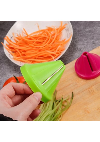 Kırmızı Stil 1 Adet Sebze Doğrayıcı Moda Mutfak Gadget Huni Sebze Salatalık Havuç Turp Salata Kesici Parçalama Bıçağı Spiral Cihaz (Yurt Dışından)