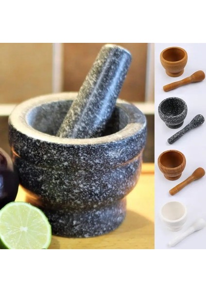 Ahşap Renk Stili Havaneli Öğütücü Ahşap Beyaz Öğütücü Harç Öğütme Kase Sarımsak Pres Ot Biber Karıştırma Potu Mutfak Aracı (Yurt Dışından) fırsatları