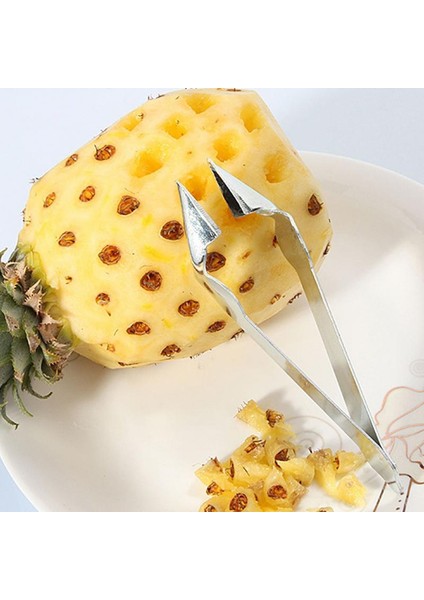 Gümüş Tarzı Ananas Göz Tartı Klip Soyucu Paslanmaz Çelik Soyucu Dilimleyiciler Basit Çilek Bıçağı Kesici Pratik Tohum Kaldırma Meyve Araçları (Yurt Dışından) fiyatları