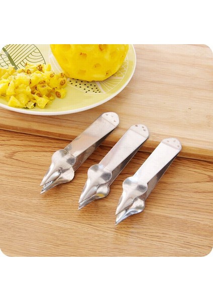 Gümüş Tarzı Ananas Göz Tartı Klip Soyucu Paslanmaz Çelik Soyucu Dilimleyiciler Basit Çilek Bıçağı Kesici Pratik Tohum Kaldırma Meyve Araçları (Yurt Dışından) modelleri