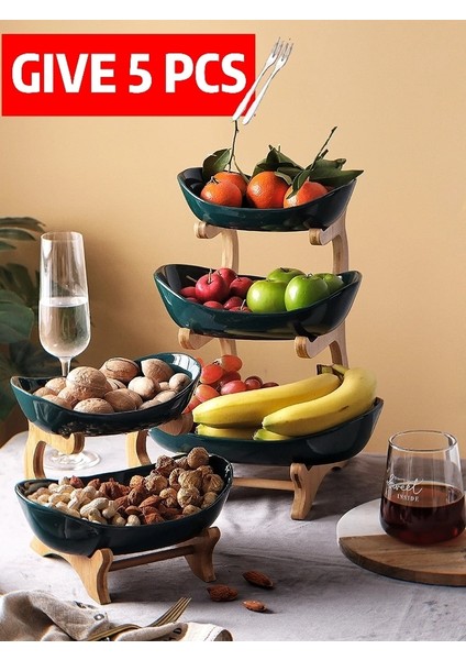 1 Kat Yeşil Stil Oturma Odası Ev Üç Katmanlı Plastik Meyve Tabağı Aperatif Yaratıcı Modern Kurutulmuş Sepet Şeker Tabağı Gıda Doğrayıcı Mutfak Dekorasyon (Yurt Dışından) modelleri