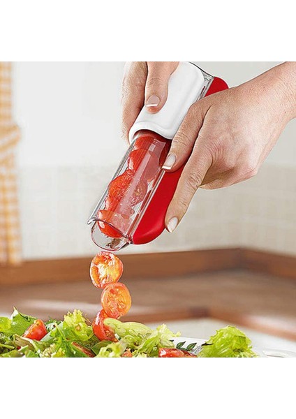 Yeşil Stil Domates Üzüm Vişne Dilimleyici Meyve Sebze Salatası Manuel Dilimleyici, Meyve ve Sebze Aracı Mutfak Aleti, Aşamalı Zip Dilimleyici (Yurt Dışından) fiyatları