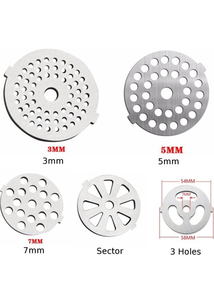 1 Adet Bıçak Stili Kıyma Makinesi Plakası Net Bıçaklar Kıyma Makineleri Parçası Paslanmaz Çelik Et Deliği Plakası Sektör Delikleri Cocina Cozinha (Yurt Dışından) fırsatları