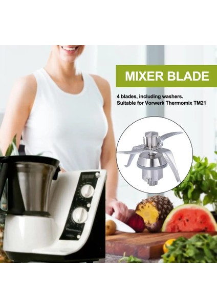 Beyaz Stil Paslanmaz Çelik Sıkacağı Yedek 4-Blade Vorwerk Thermomix TM21 Mutfak Aracı Meyve Et Karıştırma Makinesi Aksesuarları (Yurt Dışından)