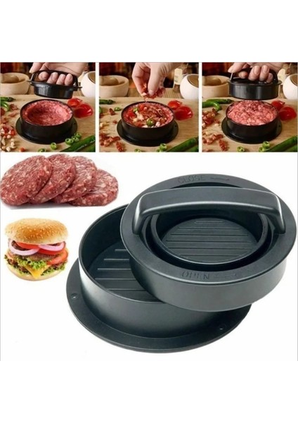 Maker ve 50 Adet Kağıt Stili Yuvarlak Hamburger Presi Plastik Hamburger Makinesi Et Sığır Izgara Burger Patty Pres Kalıp Mutfak Aracı (Yurt Dışından)