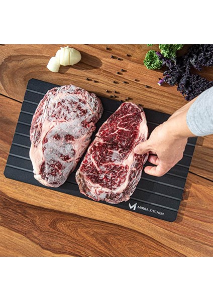 L 35.5X20.5X0.2CM Stili Hızlı Buz Çözme Tepsisi Çözülme Dondurulmuş Gıda Meyve Et Buz Çözme Kurulu Plaka Alüminyum Buz Çözme Tepsisi Mutfak Gadget Aracı Üç Boyutlu (Yurt Dışından)