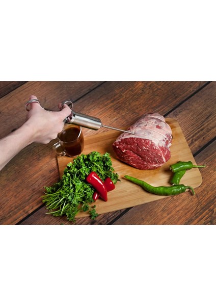 3 Iğne Stili Ağır Hizmet Et Enjeksiyonu Paslanmaz Çelik - 2 Oz Baharat Enjektörü - Marinade Enjektör Şırıngası 2 ve 3 Iğne Içerir (Yurt Dışından)