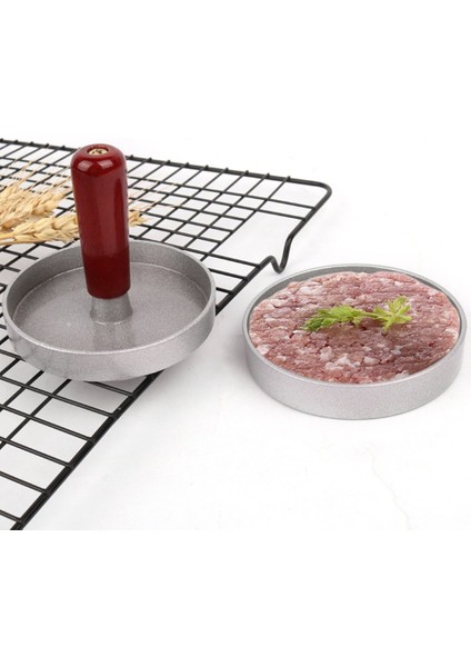 Hamburger Makinesi Alüminyum Alaşımlı Yuvarlak Dıy Kalıp Mutfak Burger Et Basın Hamburger Plastik Saplı Manuel Yapışmaz Kaplama (Yurt Dışından)