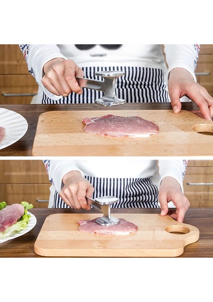 Gösterildiği Gibi Stil Uzun Saplı Çift Taraflı Et Çekiç Sığır Biftek Tavuk Domuz Eti Alüminyum Alaşımlı Mutfak Aleti Vurma Için Et Tenderizer (Yurt Dışından)