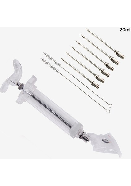 20ML 3 2 Stil Iyounice 20ML Barbekü Şırıngaları Iğne Barbekü Izgarası Hindi Lezzet Enjektörü Paslanmaz Çelik Pişirme Sosu Marinade Accessor (Yurt Dışından)