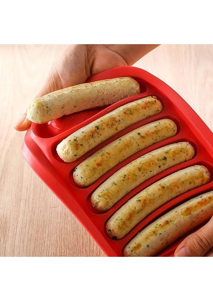 Kırmızı Stil 6 In 1 Sosis Makinesi Dıy Sosis Yapımı Kalıp Sosisli Sandviç El Yapımı Jambon Silikon Kalıp Bebek Maması Makinesi Mutfak Alet Pişirme Araçları (Yurt Dışından) fırsatları