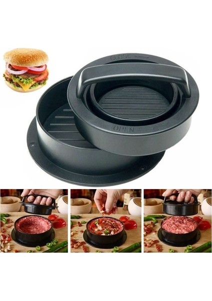 Siyah Yapıcı Stili Yuvarlak Hamburger Presi Plastik Hamburger Makinesi Et Sığır Izgara Burger Patty Pres Kalıp Mutfak Aracı (Yurt Dışından) modelleri