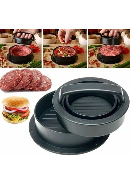 Burger Press Patty Dolması Burger Maker, Burger Kağıdı Yapışmaz Kaydırıcılar Sığır Burger Presi - Siyah (Yurt Dışından)