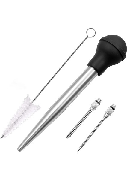 Metal Siyah Stil Pişirme Mutfak Paslanmaz Çelik Kümes Hayvanları Barbekü Gıda Lezzet Baster Şırınga Tüp Pompa Pişirme Tavuk Hindi Kümes Hayvanları Et Barbekü Gıda (Yurt Dışından)