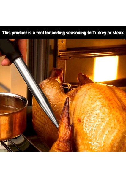 Metal Siyah Stil Pişirme Mutfak Paslanmaz Çelik Kümes Hayvanları Barbekü Gıda Lezzet Baster Şırınga Tüp Pompa Pişirme Tavuk Hindi Kümes Hayvanları Et Barbekü Gıda (Yurt Dışından)