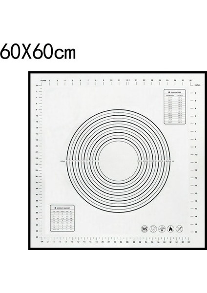 60 x 60 Tarzı Silikon Pişirme Paspasları Yapışmaz Yüzey Haddeleme Hamur Pedi Ölçekli Mutfak Pişirme Pasta Levhası Büyük Mutfak Aletleri Araçları (Yurt Dışından)