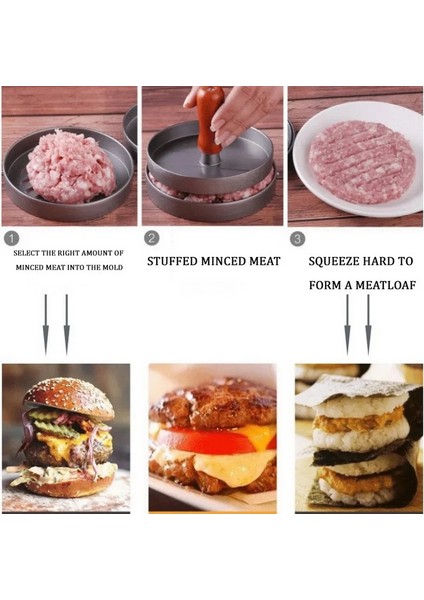 50 Adet Tarzı Yeni Yuvarlak Hamburger Presi Hamburger Makinesi Et Sığır Izgara Burger Patty Pres Kalıp Mutfak Aracı Için Gıda Sınıfı Plastik Üreticisi (Yurt Dışından)