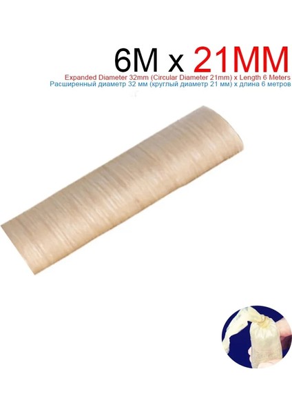 21MM x 6m Stili Sosis Doldurma Doldurma Tüpleri Huniler Sosis Üreticisi Için Nozullar Sosis Tüpü 5.7cm.5cm Taban Sosis Paketleme Araçları 14M * 26MM (Yurt Dışından)