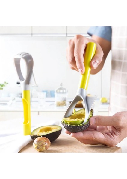 Gri Stil Mutfak Aksesuarları 5-In-1 Avokado Dilimleyici Meyve Aracı Plastik Sebze Ezici Çok Işlevli Taşınabilir (Yurt Dışından) modelleri