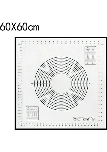 60 x 60 Tarzı Büyük Mutfak Aletleri Silikon Pişirme Paspasları Levha Pizza Hamur Yapışmaz Pasta Pişirme Araçları Mutfak Aksesuarları Gereçler Malzemeleri (Yurt Dışından)