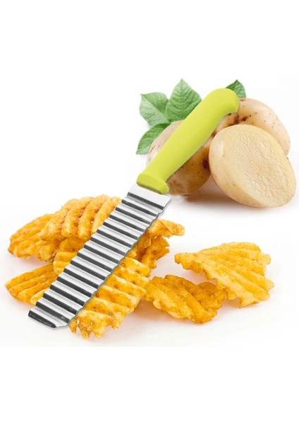 Yeni Mutfak Patates Dilimleme Kesiciler Küçük Boy Paslanmaz Çelik Patates Cipsi Kesim Mutfak Bıçağı Dilimleyiciler Pişirme Araçları Yeniden Kullanılabilir (Yurt Dışından)