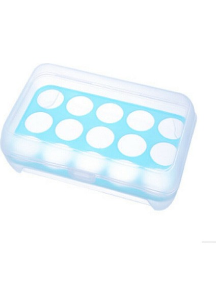 Mavi Stil 15 Yumurtalık Buzdolabı Kabı Mutfak Depolama Katlanabilir Ev Kutusu Plastik (Yurt Dışından)