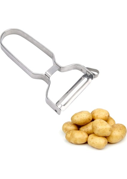 Silvery-A Style Sebze Meyve Patates Soyucu Kesici Ev Paslanmaz Çelik Gadget Soyma Taşınabilir Ev Mutfak Gereçleri Aksesuarları 13*7.5 cm (Yurt Dışından) modelleri