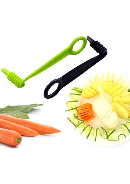 Rastgele Renk Stili 1 Adet Spiral Dilimleme Bıçağı El Dilimleme Kesici Salatalık Havuç Patates Sebze Spiral Bıçak Mutfak Aracı Rastgele Renk Drog (Yurt Dışından) modelleri