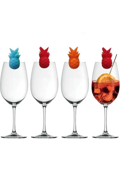 Eapple Şekli Şarap Kadehi Işaretleyiciler Silikon Şarap Kadehi Işaretleyici Cam Tanımlayıcı Içme Bardağı Işareti (6 Renk) (Yurt Dışından) fiyatları