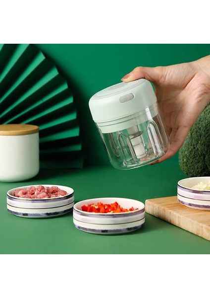 100ML Yeşil Stil Elektrikli Sarımsak Pres Kırıcı USB Şarj Ezilmiş Zencefil Ezilmiş Taze Biber Mutfak Eşyaları Için Sağlam Dayanıklı Mini Pres (Yurt Dışından) fırsatları