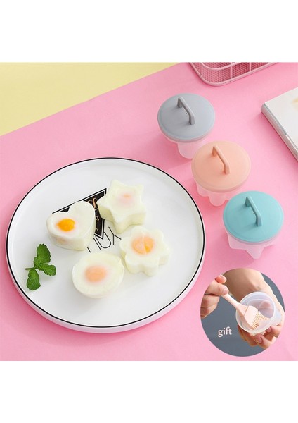 Gri Tarzı Set Sevimli Yumurta Poacher Plastik Yumurta Kazanı Mutfak Yumurta Ocak Araçları Kapaklı Yumurta Kalıp Formu Maker Fırça Gözleme (Yurt Dışından) fiyatları