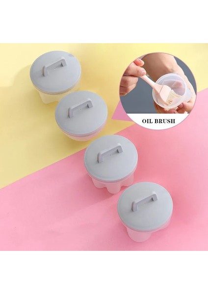 Gri Tarzı Set Pratik Sevimli Yumurta Kazanı Plastik Yumurta Avcısı Seti Mutfak Yumurta Pişirici Aletleri Kapaklı Yumurta Kalıbı Formu Fırçalı Gözleme Makinesi (Yurt Dışından)