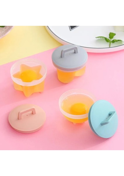 Gri Tarzı Set Pratik Sevimli Yumurta Kazanı Plastik Yumurta Avcısı Seti Mutfak Yumurta Pişirici Aletleri Kapaklı Yumurta Kalıbı Formu Fırçalı Gözleme Makinesi (Yurt Dışından)