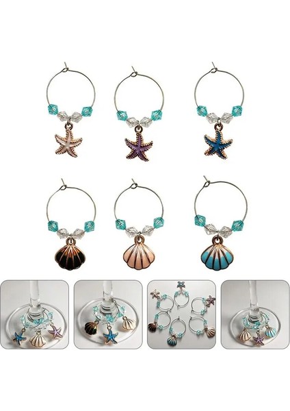 Gösterişli Şarap Kadehi Nazarlık Yüzükler Cam Içecek Işaretleyicileri Etiketler Mutfak Bar Aksesuarları Şarap Kadehi Işaretleyiciler (Çeşitli Renk) (Yurt Dışından)