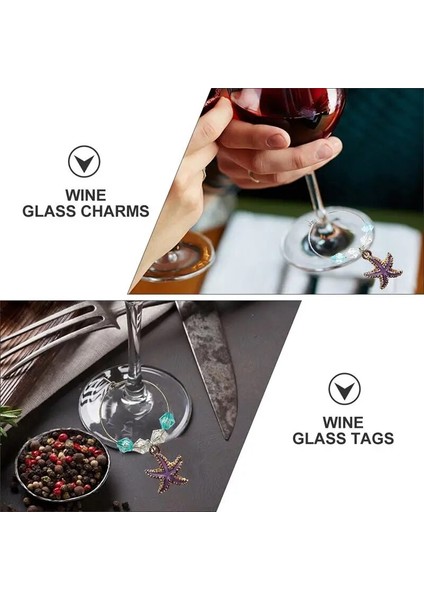 Gösterişli Şarap Kadehi Nazarlık Yüzükler Cam Içecek Işaretleyicileri Etiketler Mutfak Bar Aksesuarları Şarap Kadehi Işaretleyiciler (Çeşitli Renk) (Yurt Dışından) fırsatları