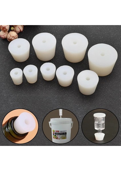 Delik Stili ile Boyut 5 1pchome Brew Şarap Tıpalar Hava Kilidi Vana Bubbler Fermantasyon Egzoz Vanası Silikon Kauçuk Fiş Için 8mm Delikli Silikon Fiş (Yurt Dışından) fiyatları