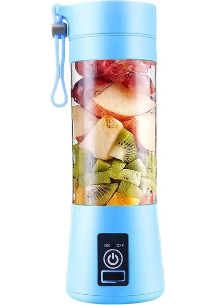 Floresan Yeşil Tarzı Taşınabilir Ev USB Şarj Edilebilir 4-Blade Elektrikli Mikser Meyve Smoothie Blender Makinesi Süt Mutfak Robotu Makinesi Suyu Özü (Yurt Dışından)