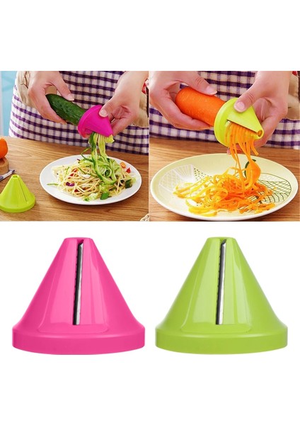 Yeşil Stil Çok Fonksiyonlu Sebze Meyve Döner Parçalayıcı Rende El Patates Havuç Turp Spiral Kesici Rende Mutfak Aletleri (Yurt Dışından) fırsatları